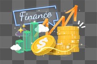 Finance png word element, 3d remix, transparent background