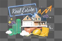 Real estate png word element, 3d remix, transparent background