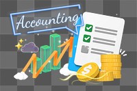 Accounting, finance png word element, 3d remix, transparent background
