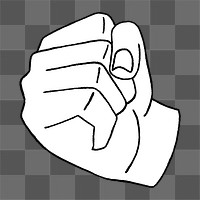 Png white clenched fist illustration, transparent background