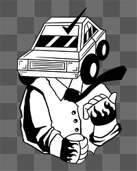 Png car racer character illustration, transparent background