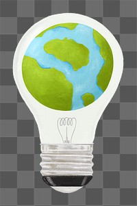 Globe png light bulb, environment illustration, transparent background