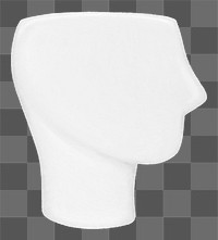 White mannequin head png, transparent background