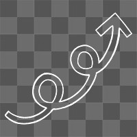 Upward arrow doodle png, transparent background