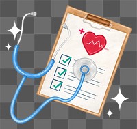 Health check-up checklist png, transparent background