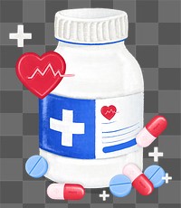 Medicine bottle png, transparent background