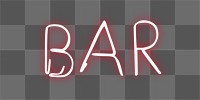 Png bar neon sign, transparent background