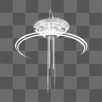 Png fairground ride tower, isolated object, transparent background