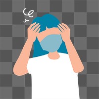 Headache woman png illustration, transparent background