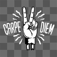 Png carpe diem design illustration, transparent background