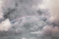 PNG Rainbow cloudy sky, transparent background