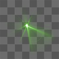 Sunburst png green light effect sticker, transparent background