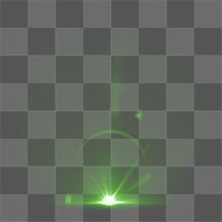 Sunburst png green light effect sticker, transparent background