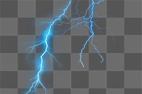 PNG Lightning thunder overlay effect, transparent background