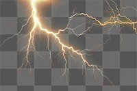 PNG Lightning thunder overlay effect, transparent background