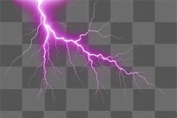 PNG Lightning thunder overlay effect, transparent background