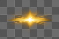 Sunburst png yellow light effect sticker, transparent background