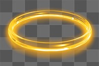 Light ring png yellow effect sticker, transparent background