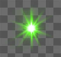 Sunburst png green light effect sticker, transparent background