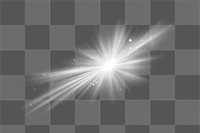 Sunburst png white light effect sticker, transparent background