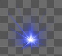 Sunburst png blue light effect sticker, transparent background