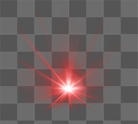 Sunburst png red light effect sticker, transparent background