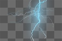 PNG Lightning thunder overlay effect, transparent background