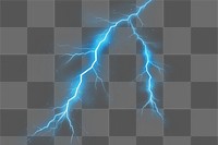 PNG Lightning thunder overlay effect, transparent background