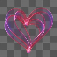 PNG A heartshape light painting neon pattern purple. AI generated Image by rawpixel.
