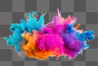 PNG  Colorful powder explosion white background celebration splattered. AI generated Image by rawpixel.