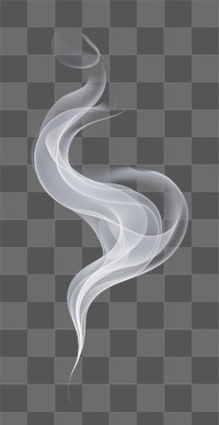 PNG Smoke swirl white monochrome. 