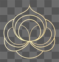 PNG Flower logo symbol gold. AI generated Image by rawpixel.