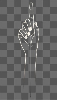 PNG Hand illustration finger black line. AI generated Image by rawpixel.