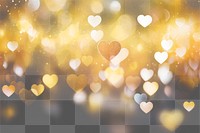 PNG Heart pattern bokeh effect background backgrounds gold illuminated. 