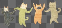PNG  Cats dance drawing mammal animal. AI generated Image by rawpixel.