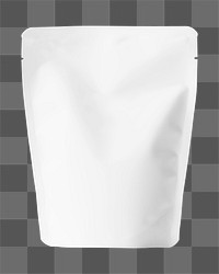 White sachet bag png, food packaging, transparent background