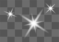 White sparkles png effect, transparent background