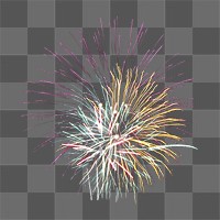 PNG Festive fireworks, collage element, transparent background