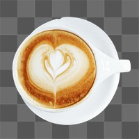 PNG coffee latte, collage element, transparent background