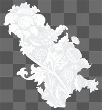 White flower png William Morris sticker, transparent background, remixed by rawpixel