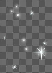 White sparkles png effect, transparent background