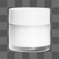 White cosmetic jar png sticker, transparent background