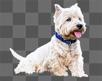 White terrier png, cute dog, design element, transparent background