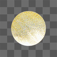 Png golden metallic round confetti collage element, transparent background