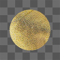 Png golden metallic round confetti collage element, transparent background