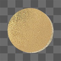 Png gold metallic round confetti collage element, transparent background