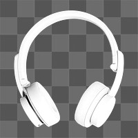 White headphones png, transparent background