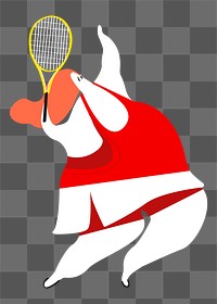 Woman tennis player png sticker, sport doodle on transparent background