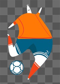 Soccer player png sticker, male athlete, sport illustration on transparent background