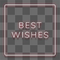 Best wishes neon red text in frame design element